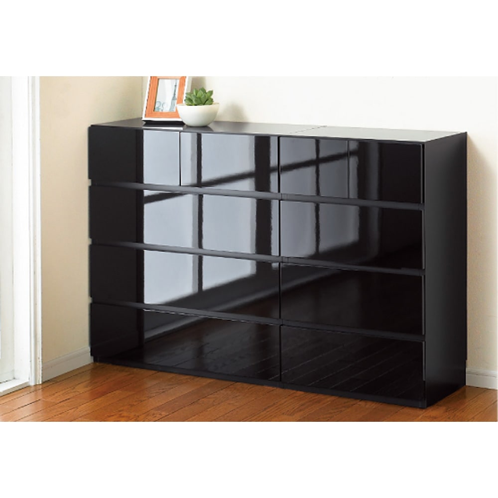 奥行30cm薄型ツヤツヤチェスト 幅100cm・6段 [2]