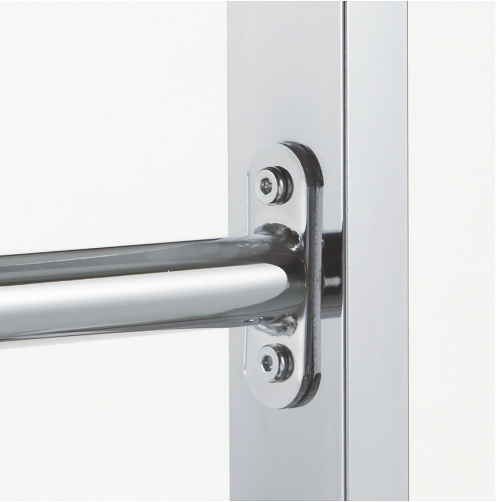 上下棚付き モダン頑丈ハンガーラック ダブル・幅120cm