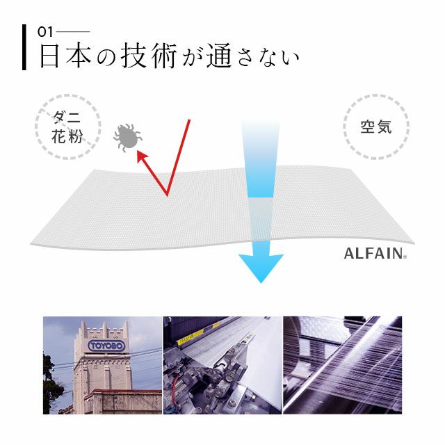 【アルファイン防ダニ】 日本製 抗菌・防臭・防ダニ 敷き布団カバー ダブルサイズ