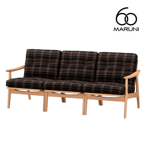マルニ60 maruni60 マルニロクマル オーク フレームチェア 3シーター ソファ 3人掛け トリプルソファー おしゃれ かわいい 布地 M-01