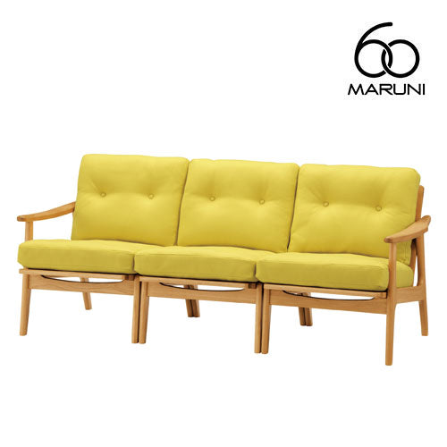 マルニ60 maruni60 マルニロクマル オーク フレームチェア 3シーター ソファ 3人掛け トリプルソファー おしゃれ かわいい 布地 M-01 [3]
