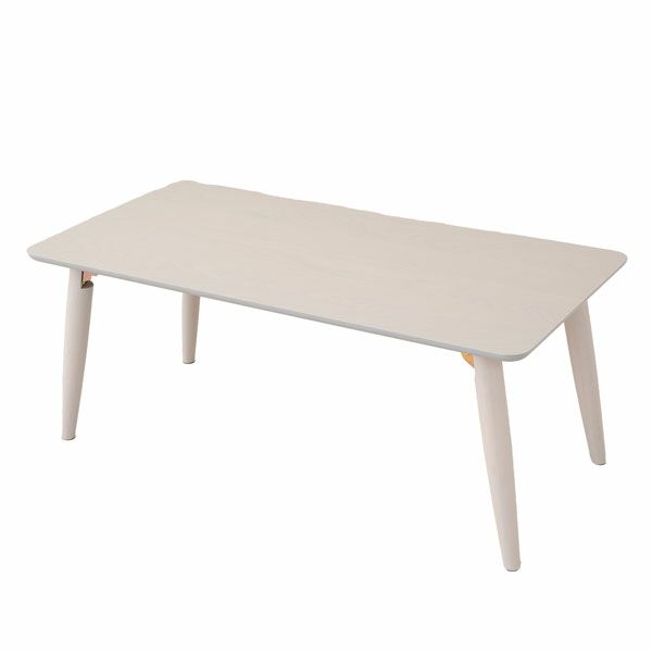 天然木突板の折りたたみテーブル 完成品 角型 角丸 木製 天然木 木製家具 ローテーブル センターテーブル デスク 机 長方形 幅105cm [3]