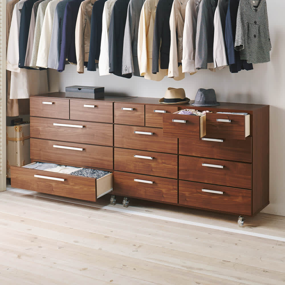 キャスター付きモダンクローゼットチェスト 5段・幅120cm [4]