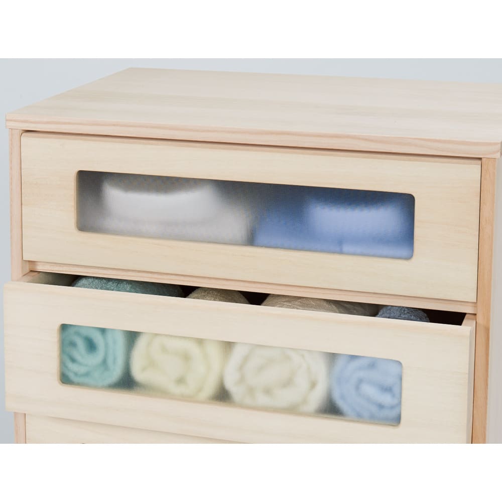 【ローチェスト】ブティックのような モダン桐クローゼットチェスト 幅58cm・3段