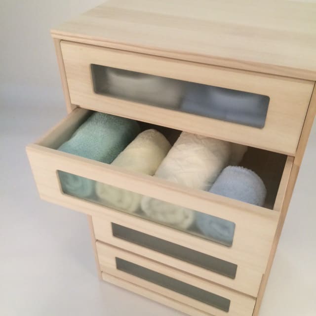 ブティックのような モダン桐クローゼットチェスト 幅58cm・4段 [2]