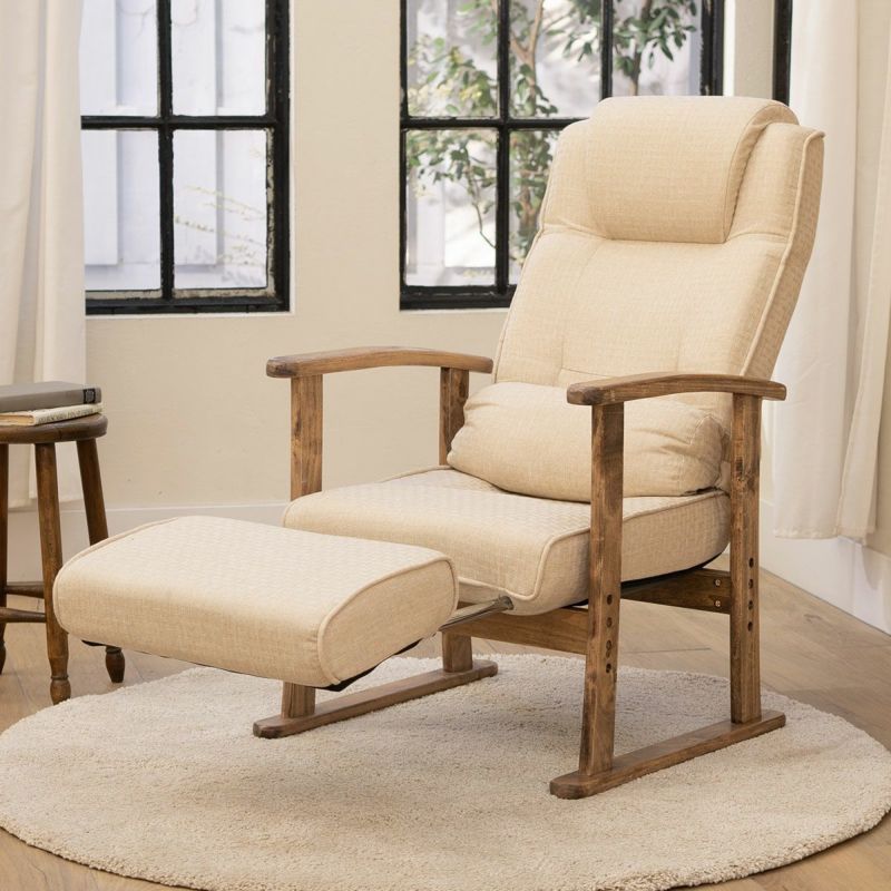 【完成品】 「かなた」 高座椅子 長さ調節できるオットマン付き リクライニングチェア 高さ調節可 敬老の日 母の日 父の日 ギフト プレゼント 実用的 [5]