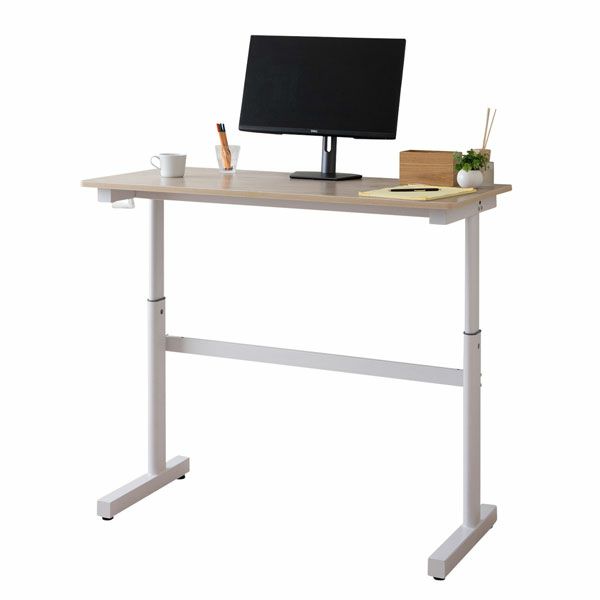 昇降式デスク 幅120cm 手動 スタンディングデスク パソコンデスク ワークデスク 昇降式テーブル リフティングテーブル 机 作業台