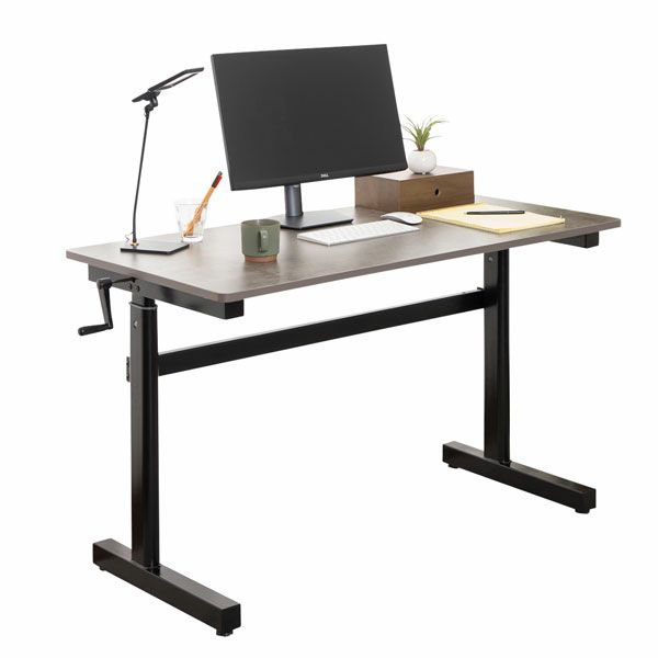 昇降式デスク 幅120cm 手動 スタンディングデスク パソコンデスク ワークデスク 昇降式テーブル リフティングテーブル 机 作業台 [2]