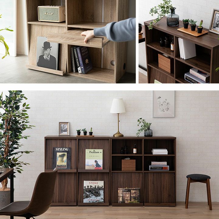 コンセントまわりをキレイにする収納ラック 2ドア 木製 幅90cm 扉付き 可動棚 5段階高さ調整可 [3]