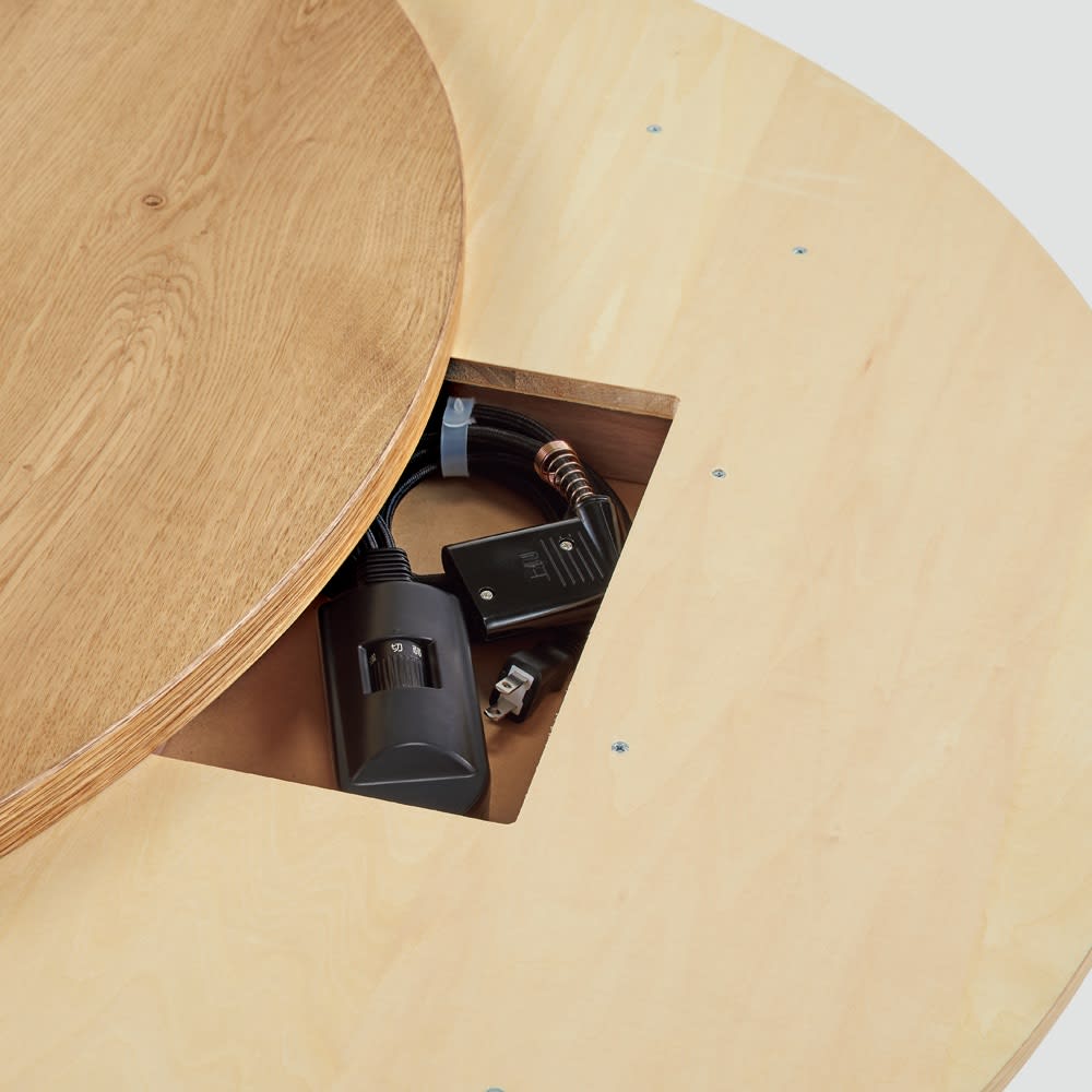 北海道産ミズナラ天然木のローこたつ 丸型 径90cm [3]