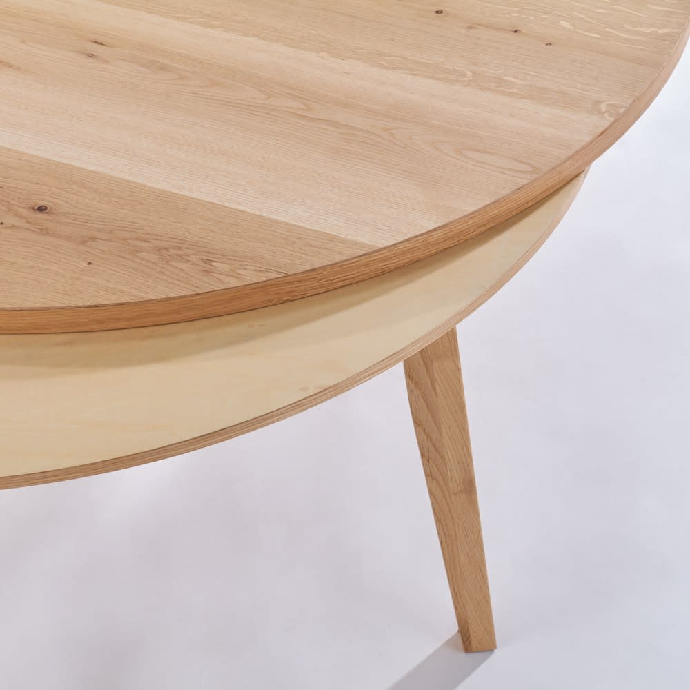 北海道産ミズナラ天然木のローこたつ 丸型 径90cm [2]