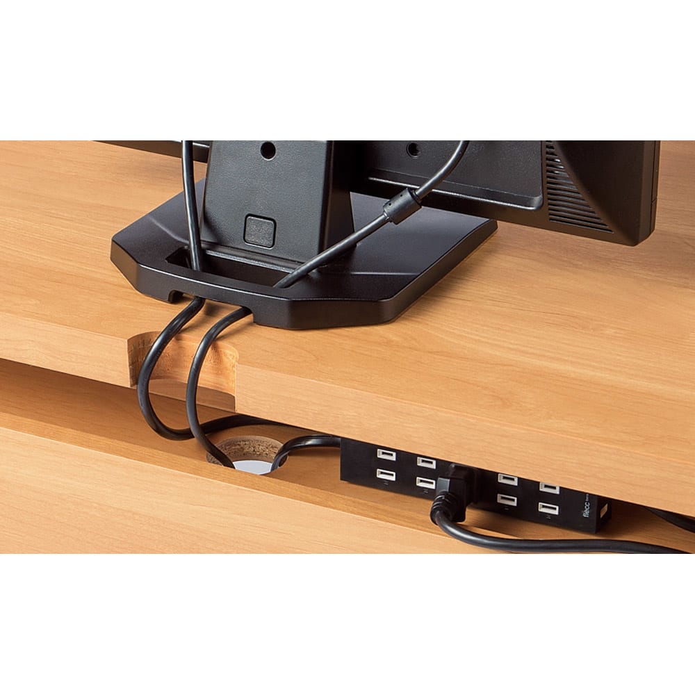 アルダー天然木 アールデザインデスクシリーズ デスク・幅160.5cm [5]