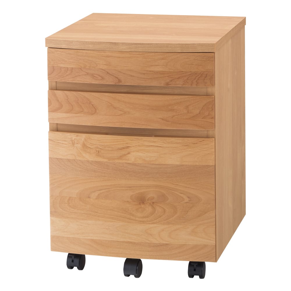 アルダー天然木 アールデザインデスクシリーズ デスク下チェスト