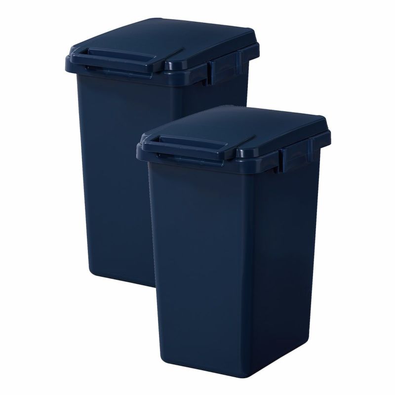ダストボックス 45L 同色2個セット 日本製 角型 分別シール付き ふた付き [4]