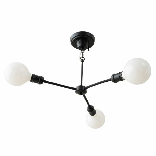 シャンデリア シーリングライト スポットライト 10畳 3灯 LED電球付き 1年保証付き フレキシブルアーム 変形可能 [2]