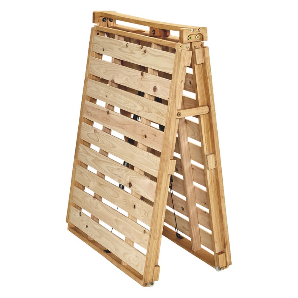 ぴったり並べられる折りたたみ ひのきすのこベッド お得な2台セット [4]