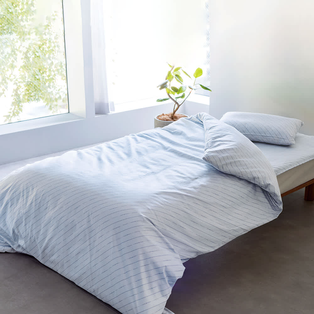 綿100％生地のダニゼロック布団 掛け布団 シングルロング