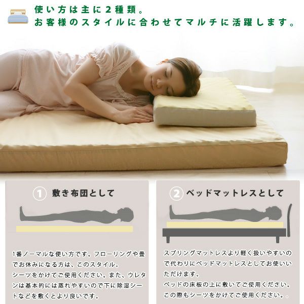 【ボディサポーター】 3つ折り敷き布団 高反発ウレタン ダブルサイズ 女性向け・寝返りしやすい [3]
