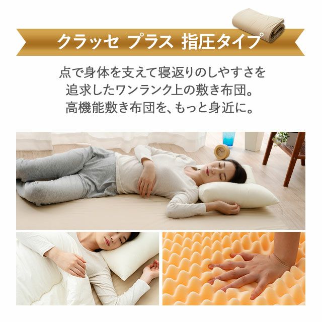 日本製 抗菌・防臭・防ダニ 敷き布団 マットレス クイーンサイズ 「クラッセプラス」 指圧タイプ [3]