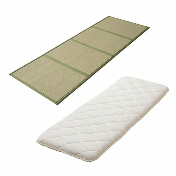 畳マット 敷き寝具 2点セット コンパクトサイズ ( 畳マットレス / 長座布団 / EMOOR LUXE コンパクト / EMOOR GRAND コンパクト / EMOOR PREMIUM コンパクト ) [4]