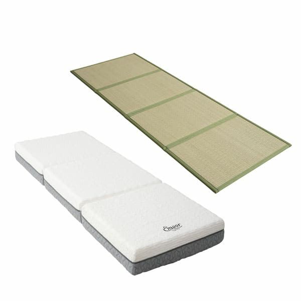 畳マット 敷き寝具 2点セット コンパクトサイズ ( 畳マットレス / 長座布団 / EMOOR LUXE コンパクト / EMOOR GRAND コンパクト / EMOOR PREMIUM コンパクト ) [5]