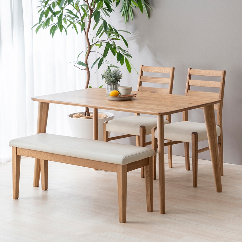 ダイニング4点セット（if NEST）テーブル VICTORIA2 135DT+ チェア VALENTIA4 DC+ ベンチ VICTORIA110BC OAK【大型商品配送】 [2]