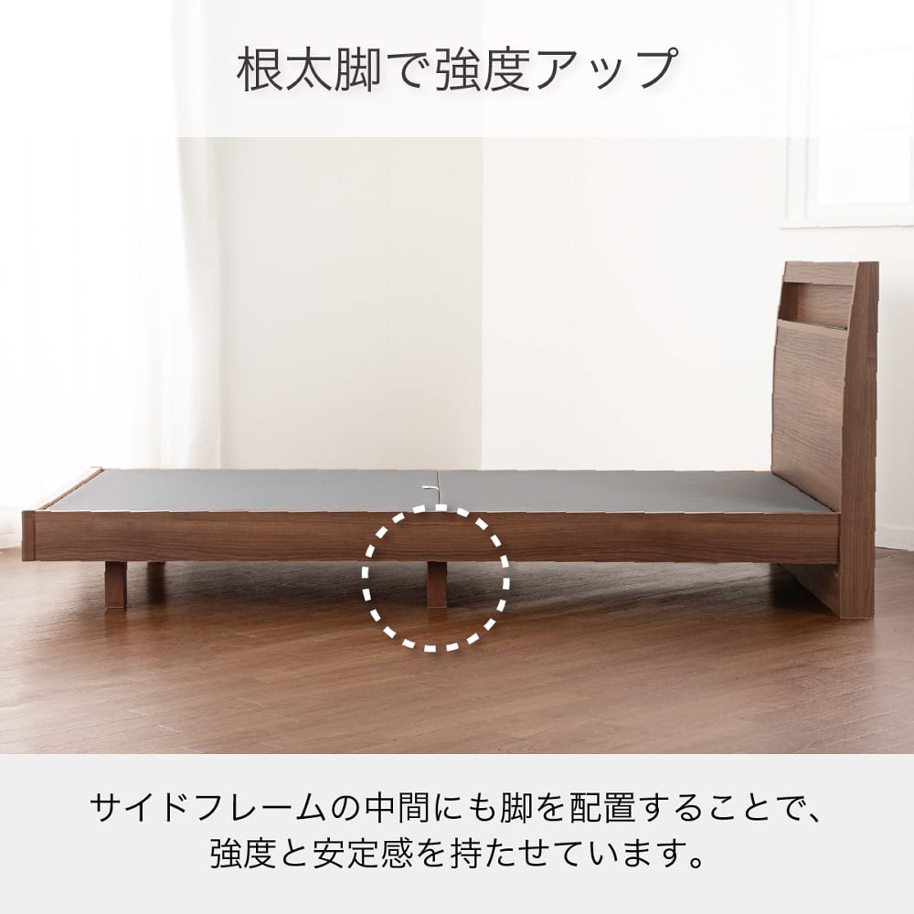 ［シモンズ］　シエラ　スリムシェルフ　セミダブルベッドフレーム　ステーション　ＷＨ（ホワイト）　※マットレス別売 [3]