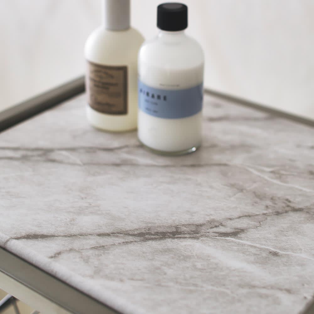 Lueurll/リュエール ニュアンスシルバーランドリー バスケットワゴン3段 [3]