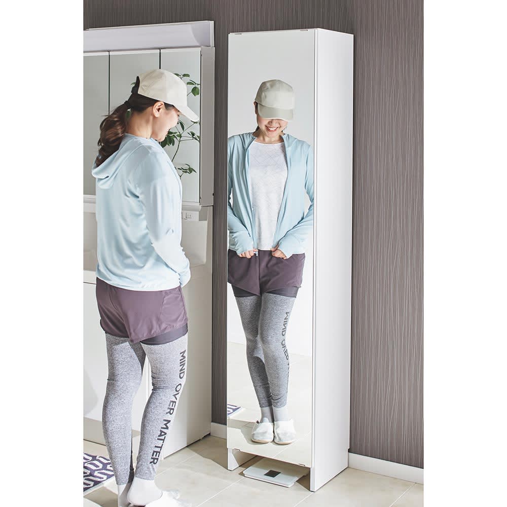 Fiennes/ファインズ ミラー扉サニタリー収納 幅30cm 奥行33.8cm [4]