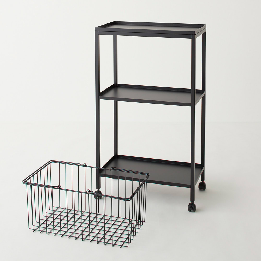 Nifa/ニファ お風呂サイドワゴン 3段 カゴ1個付き [5]