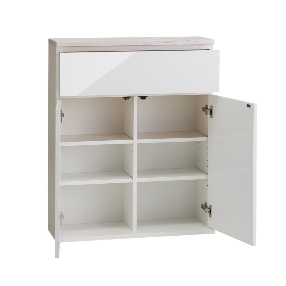 Marblenome/マーブルノーム 薄型サニタリーストッカー 幅75cm 引き出し＋扉