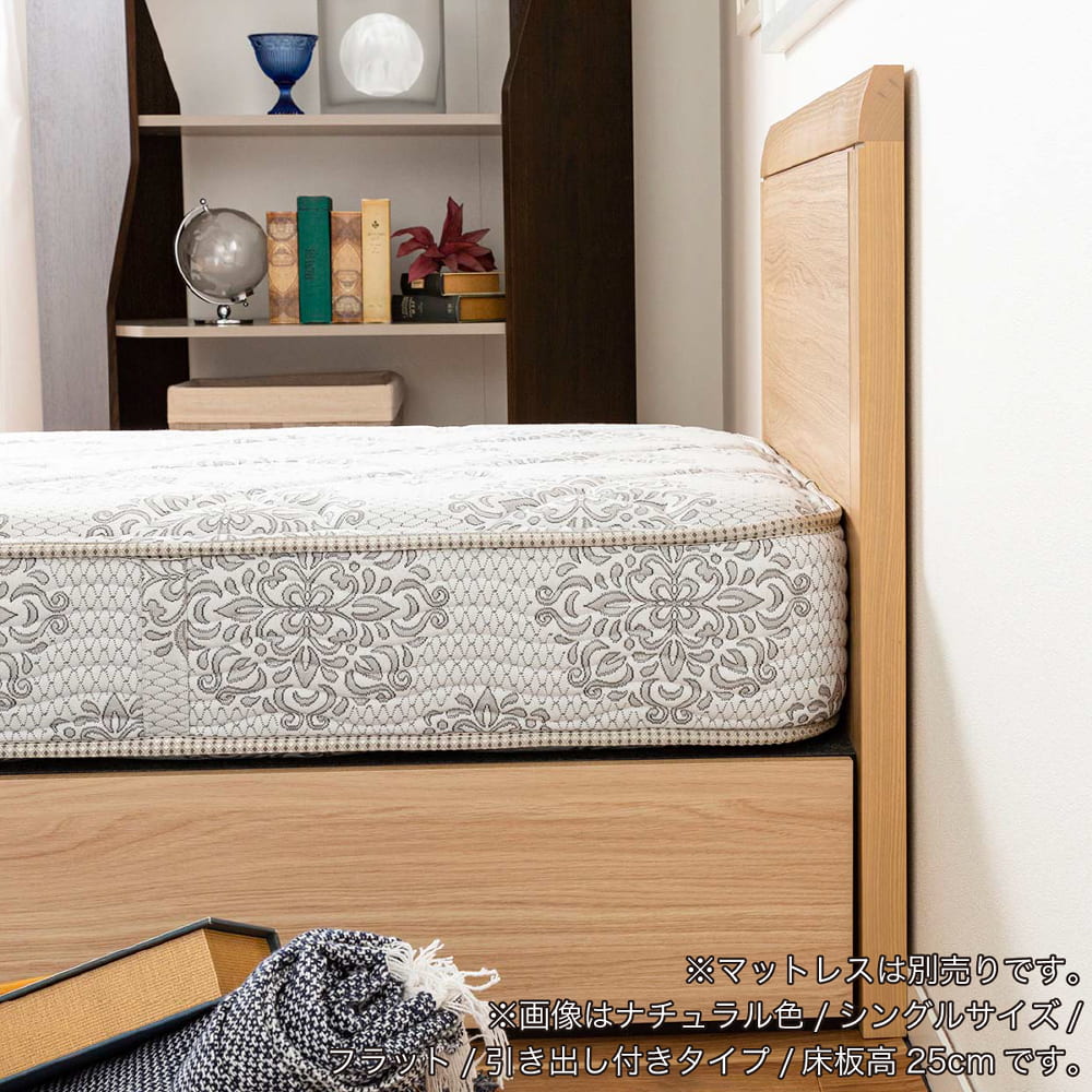 ［シモンズ］　セミダブルベッドフレーム　シエラ　フラット　深型引出付　ホワイト　※マットレス別売 [4]