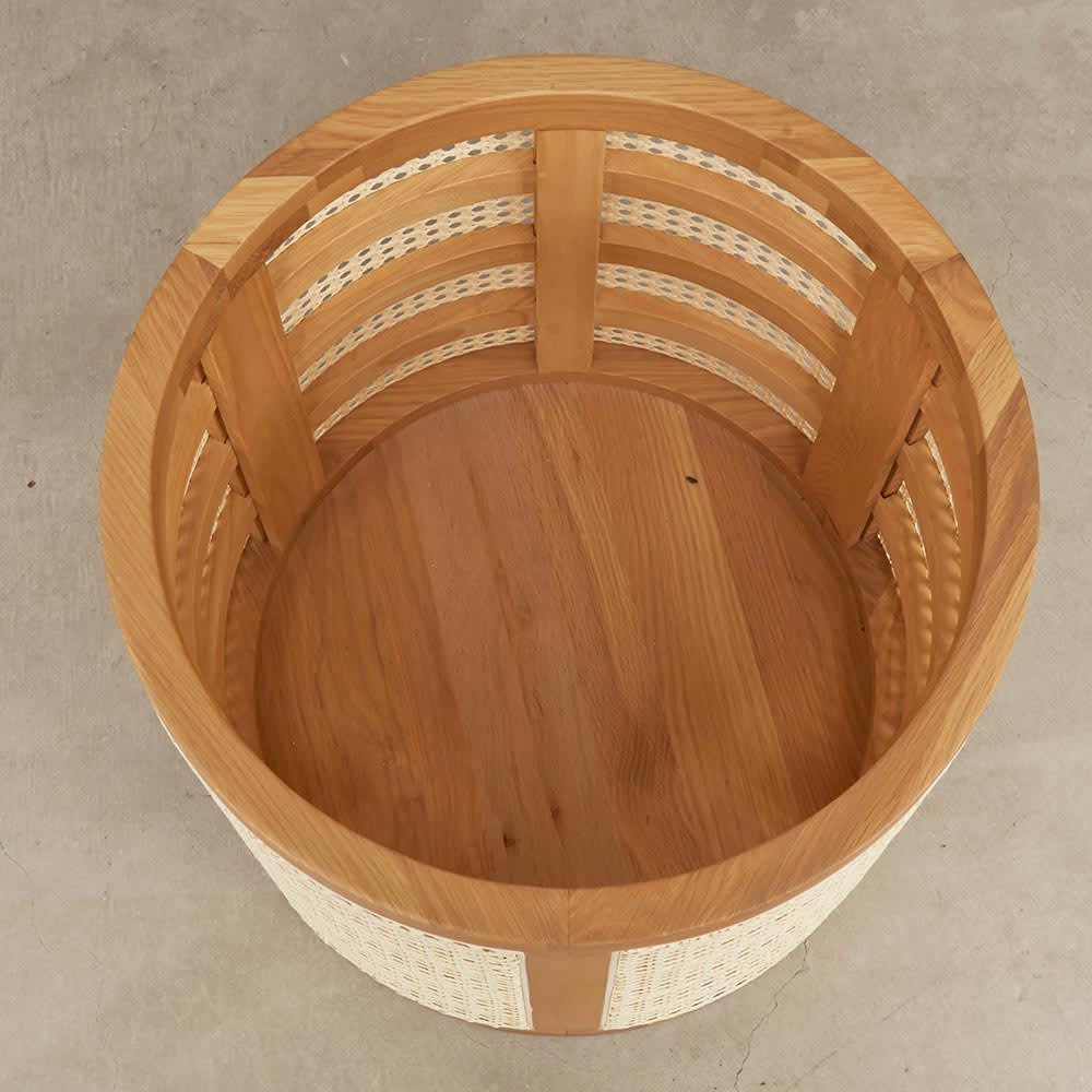 オークとラタンのバスケット L