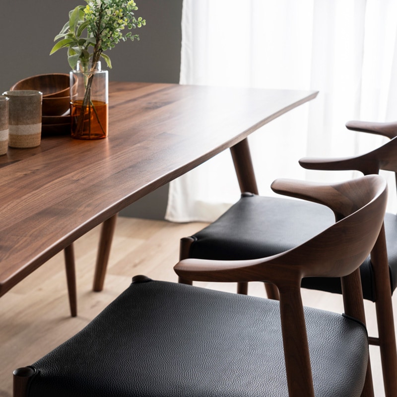 ダイニング5点セット（if NEST）天板 FENIX2 180TOP+脚 V-SHAPE +セミアームチェア PLUME WN 【大型商品配送】 [2]