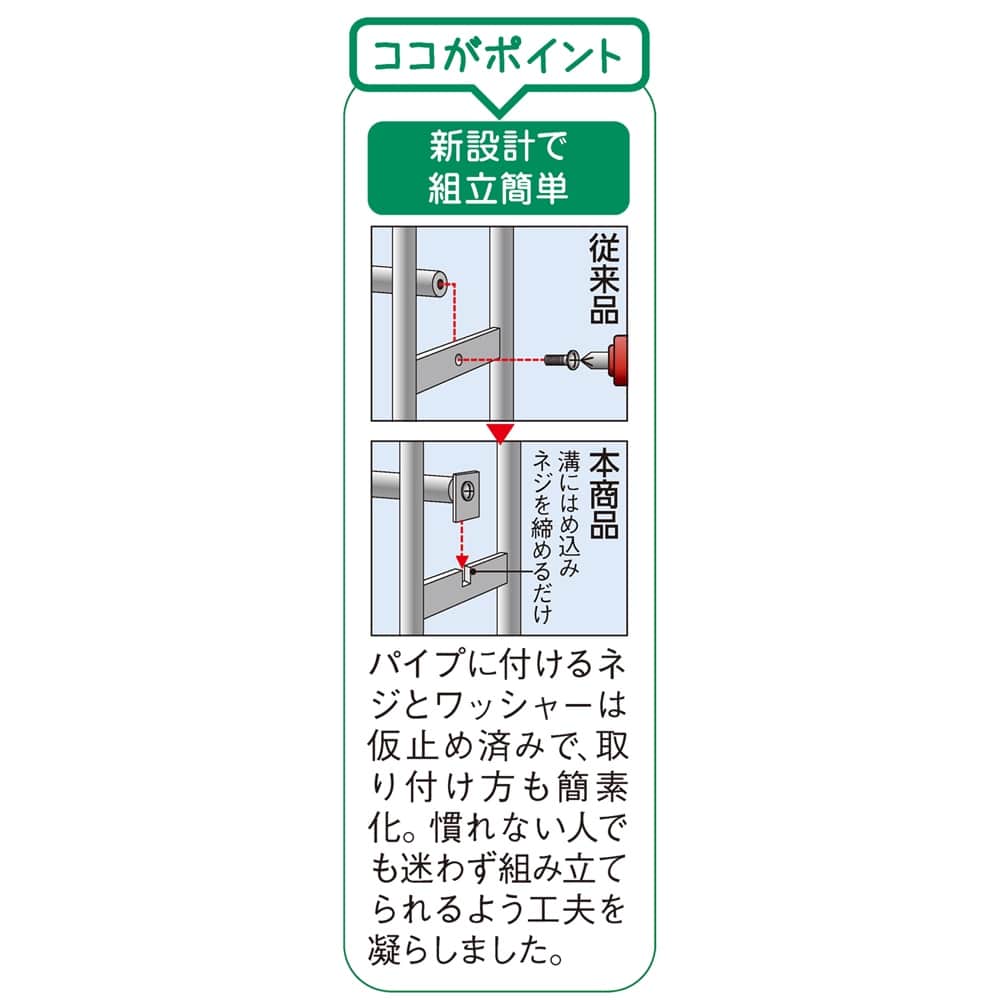 組立の労力を削減した頑丈突っ張りハンガー 幅伸縮タイプ（116〜210cm） カーテンなし [2]