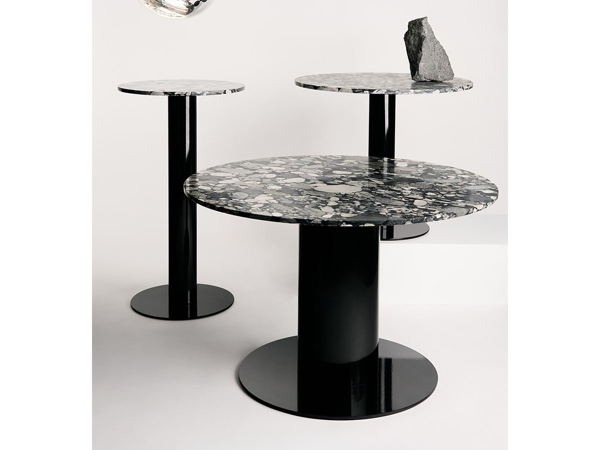 Tube Base + Pebble Marble Top Round 600 / チューブ ベース + ペブルマーブルトップ ラウンド 600 [3]