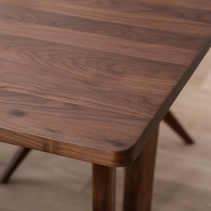 ダイニングセット（if NEST）SAMANTHA NEO2 150TOP WN+脚SAMANTHA NEO2 2LEGS WN+セミ回転アームチェア RONDO WN/BK＋チェアカバー RONDO MELON GY【大型商品配送】 [4]