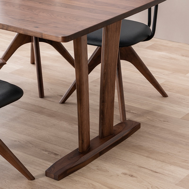 ダイニングセット（if NEST）SAMANTHA NEO2 150TOP WN+脚SAMANTHA NEO2 2LEGS WN+セミ回転アームチェア RONDO WN/BK＋チェアカバー RONDO MELON GY【大型商品配送】 [5]