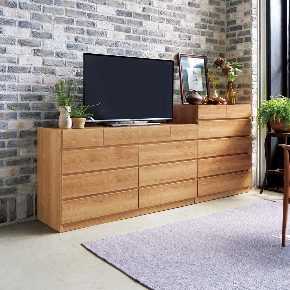 頑丈天板を賢く活用！ワイドクローゼットチェスト 5段・幅120cm