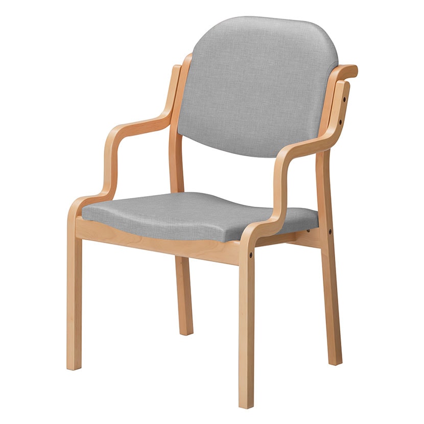 オリバー 福祉介護用チェア S・CW-107A・HAC・G ハイバック 半肘 グリップ付き ビニールレザーCL39 スタッキング 抗菌 日本製 幅550×奥行600×高さ890mm [5]