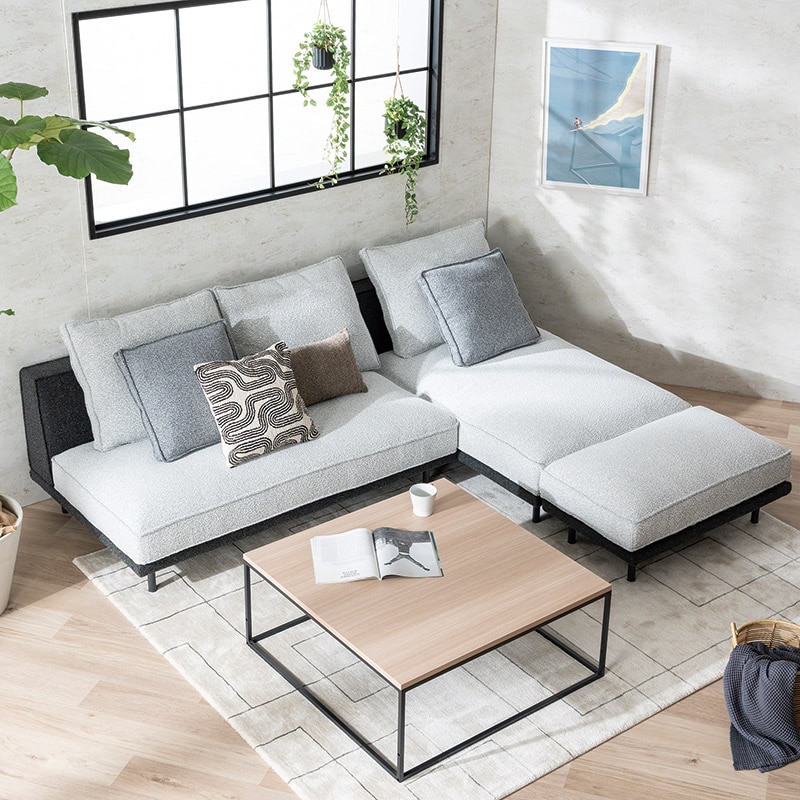 ソファセット アームレス2P TILA 20223B0＋アームレスシェーズ20223E0 CAKO-12BK/03WH/06GY【大型商品配送】※スツールはオプションです。 [2]