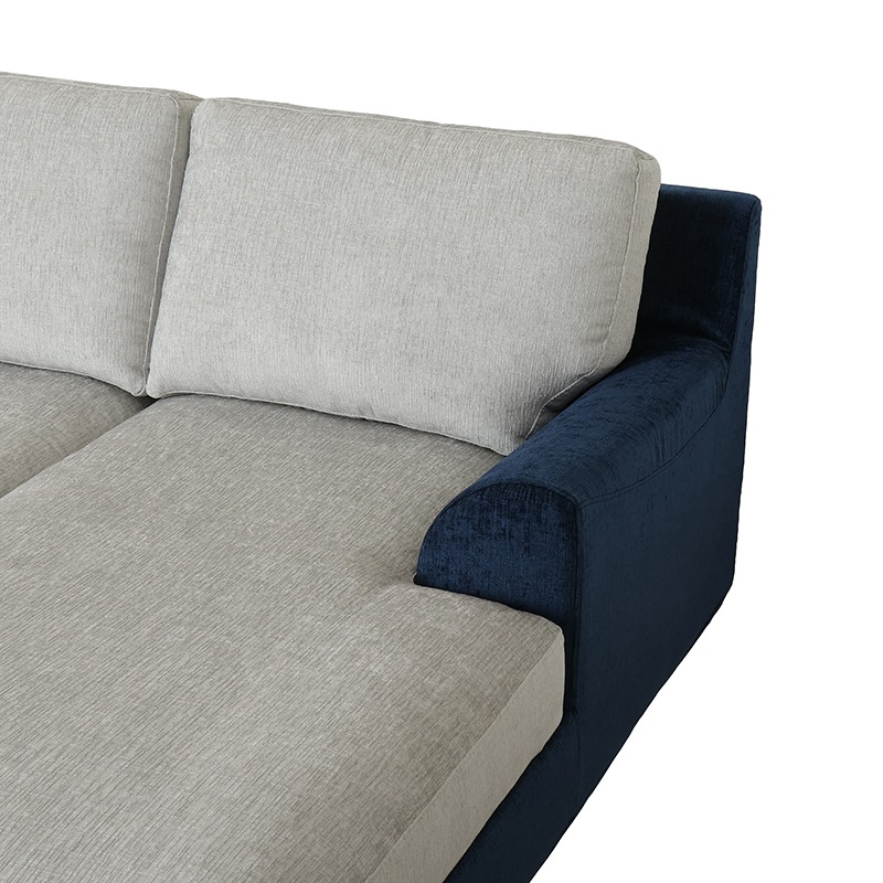 カウチセット（ワンアームR140+カウチL80） リオ 2PR 8BR MAZE-NV/GY +リオ COUL 8BR MAZE-NV/GY 【大型商品配送】※カウチの向きが選べます。 [5]