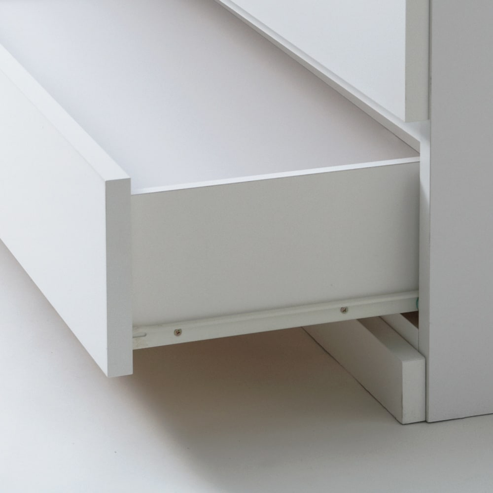 【日本製】前面光沢＆引き出し内部化粧チェスト 幅120cm・3段 [5]