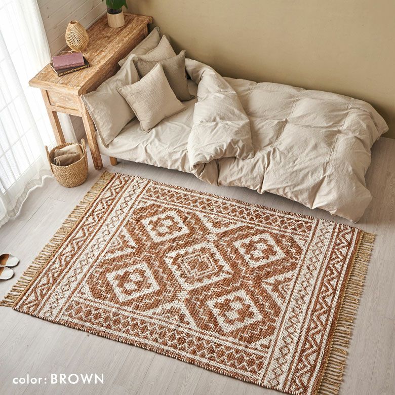 じゅうたん モロッカン モロッコ 柄もの 柄あり 刺繍 風 1.5帖 [3]