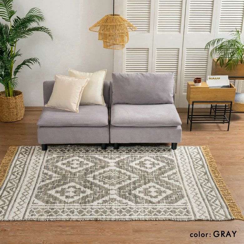 じゅうたん モロッカン モロッコ 柄もの 柄あり 刺繍 風 1.5帖 [4]