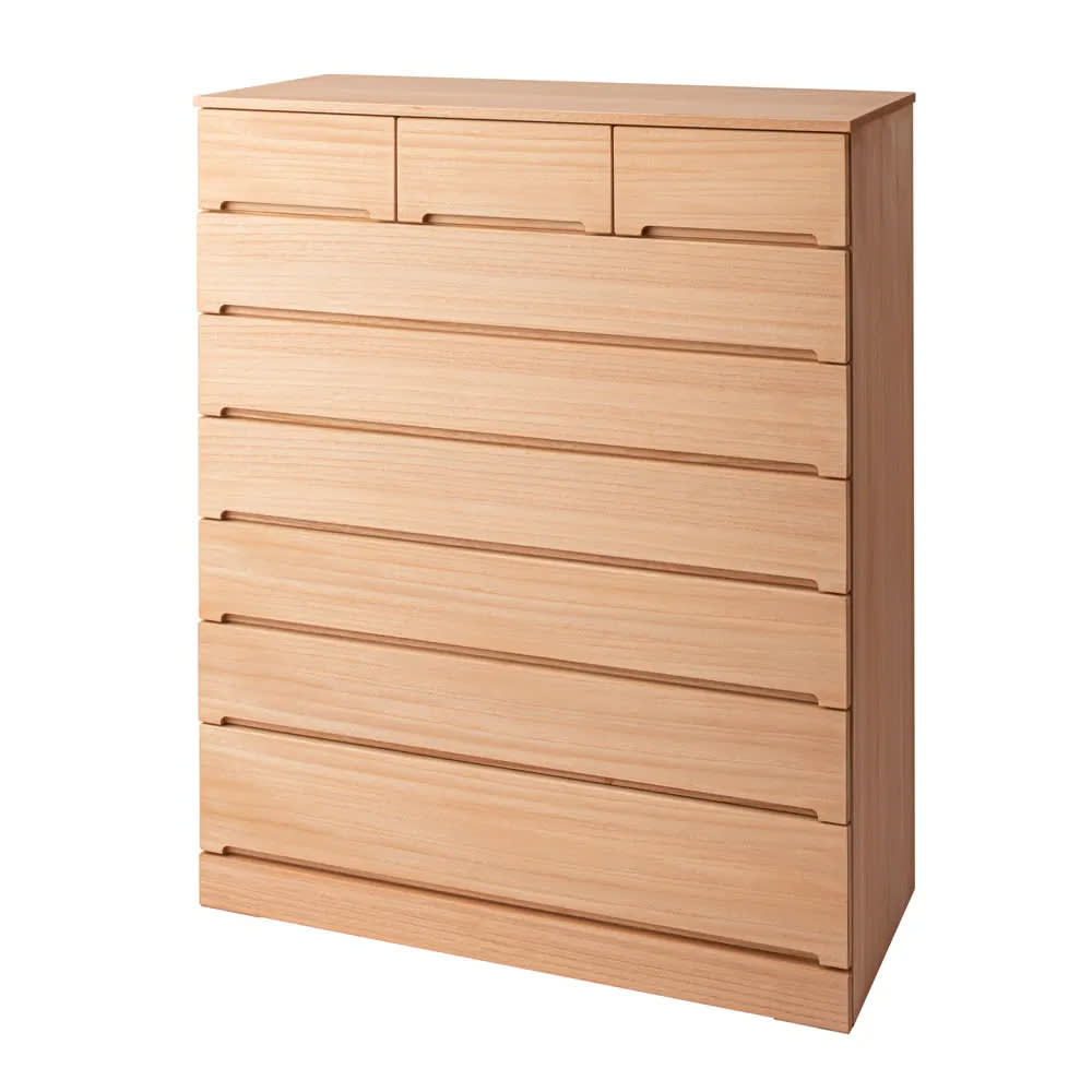 小引き出しが便利な総桐チェスト 7段・高さ121.5cm