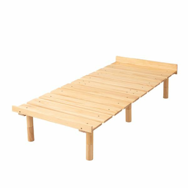 【OSMOS】 高さが変えられる 天然木 すのこ ベッド デイベッド エクストラベッド 80×185cm 調湿 高通気 湿気対策 カビ対策 セミシングルショートサイズ [4]