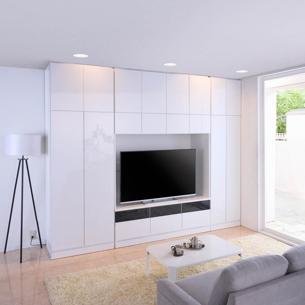 リビングワードローブシリーズ 高さ1cm単位オーダー上置き 幅80cm奥行56cm高さ39cm〜58cm