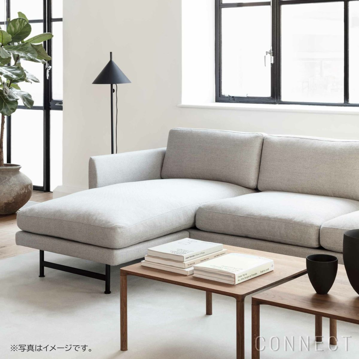 【リビングキャンペーンpt10倍】FREDERICIA（フレデリシア） / Calmo Chaise Sofa（カルモシェーズソファ） / Model 5625 / 3シーター / メタルブラックベース / Sunniva 717（スニバ） [5]