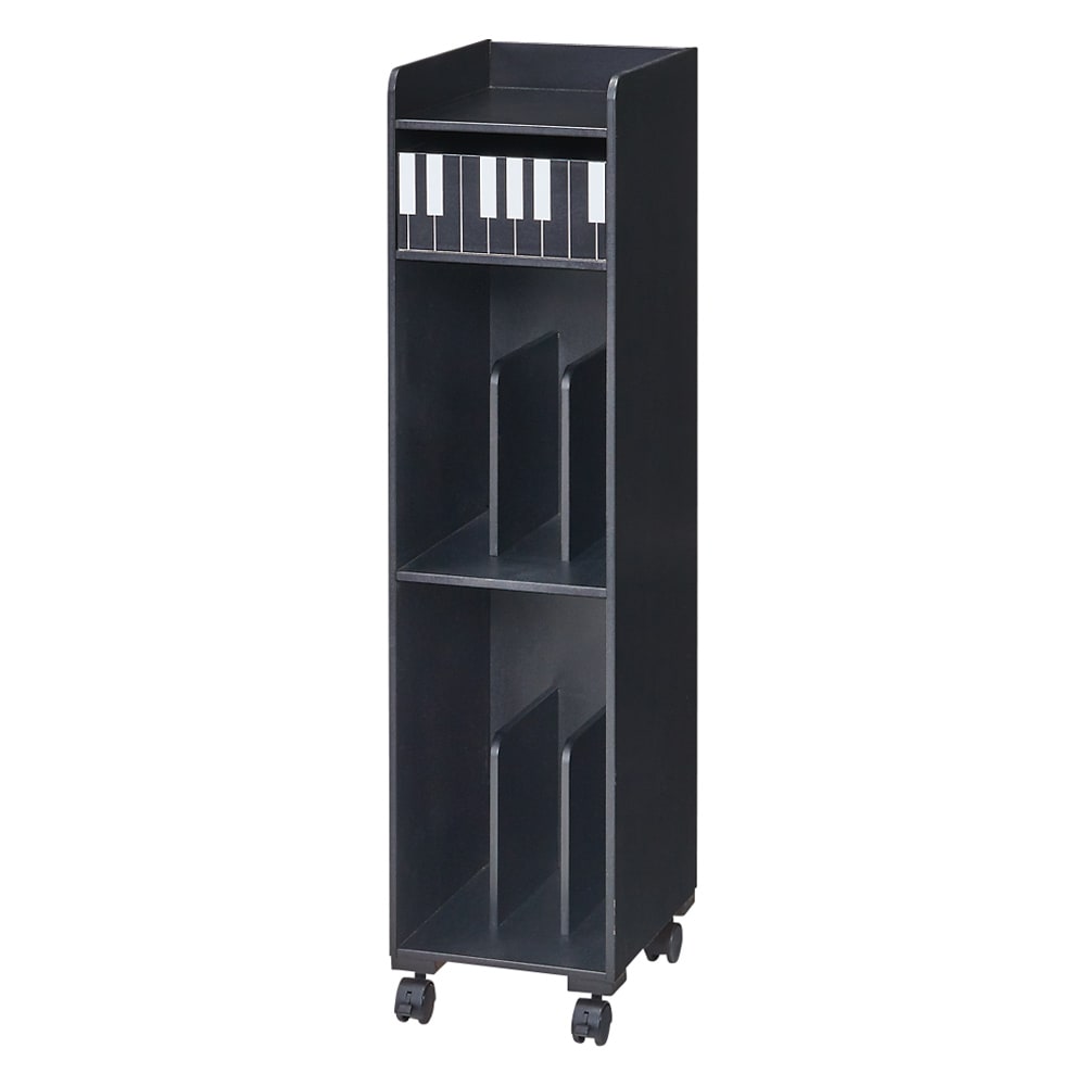 鍵盤柄ピアノ下楽譜キャビネット ハイタイプ